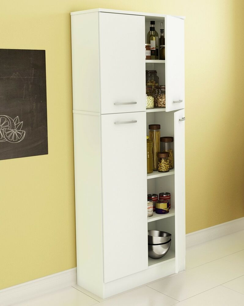 Tall White Kitchen Cabinet
 Food Pantry Cabinet White Doors Tall Storage Kitchen