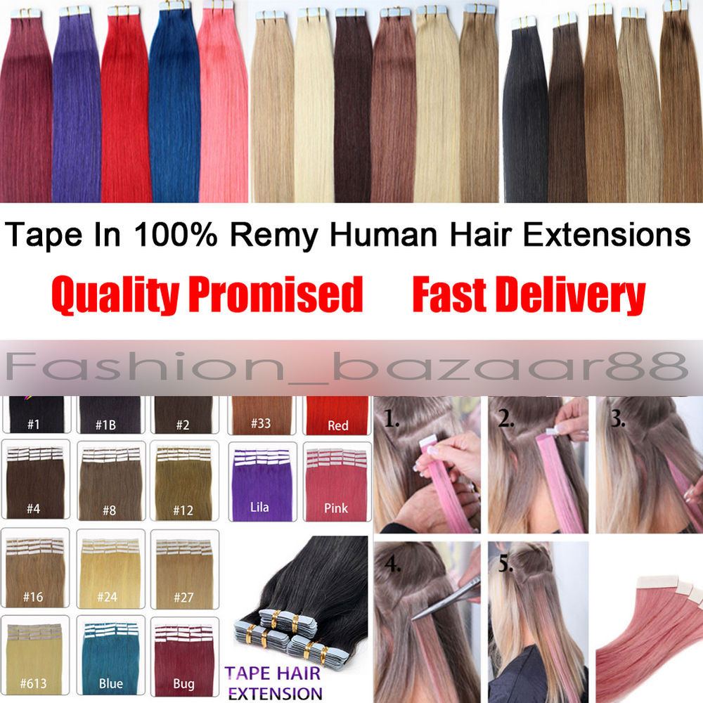 Tape In Hair Extensions DIY
 Tape in Remy Human Hair Extensions 16 24inch Soft