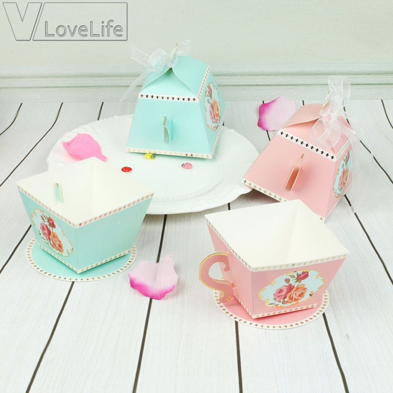 Tea Party Favors Baby Shower
 10Pcs Candy Boxes Tea Party Favors Wedding Gifts for