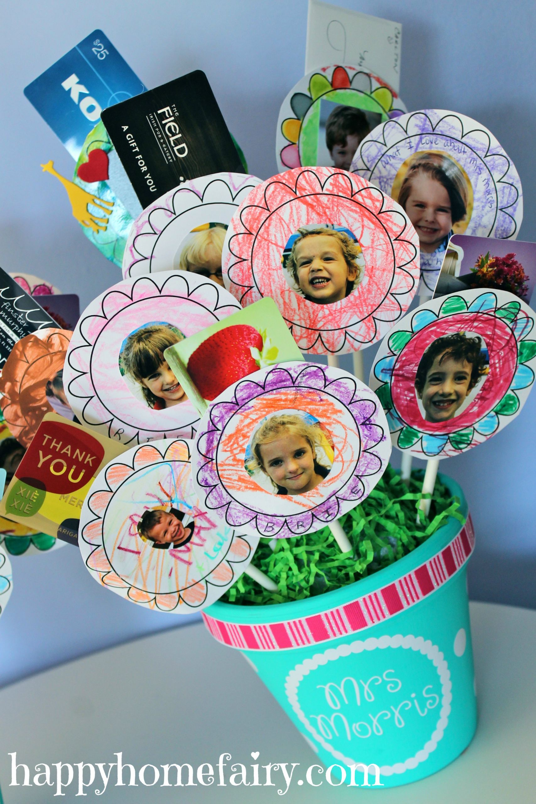 Teacher Birthday Gifts
 Gift Card Bouquet for the Teacher Happy Home Fairy