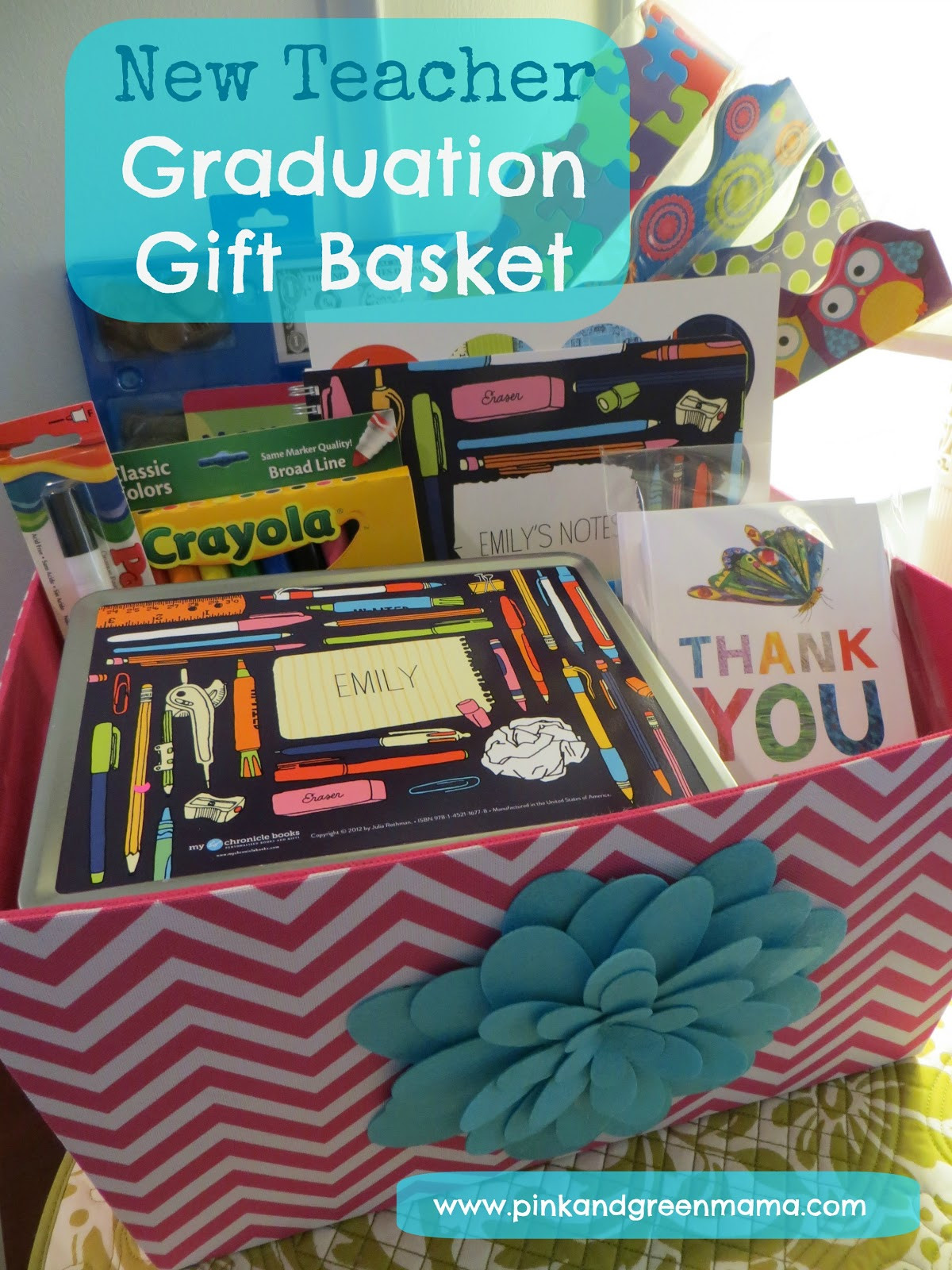 Teacher Graduation Gift Ideas
 Pink and Green Mama Graduation Gift Basket For A New
