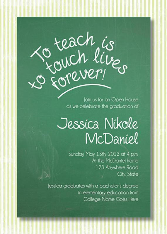 Teacher Graduation Party Ideas
 Items similar to Custom graduation open house invitation