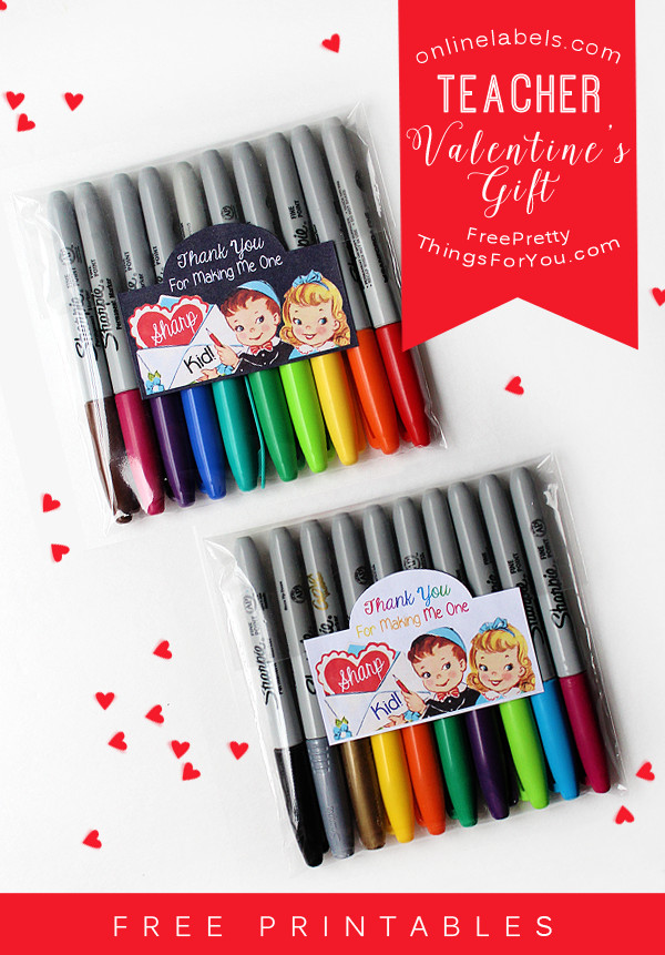 Teacher Valentines Gift Ideas
 Labels Retro Valentines Day Teacher Gift Idea Printables