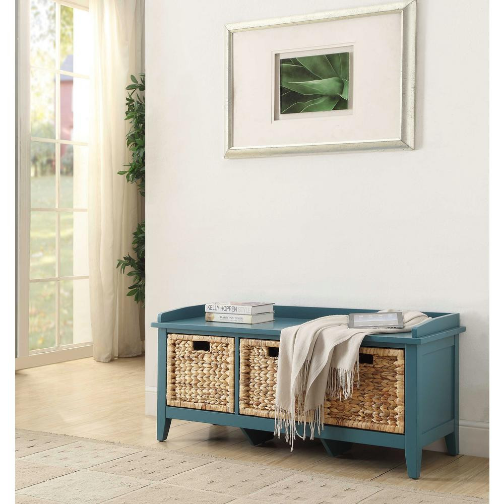 Teal Storage Bench
 Safavieh Isaac Slate Teal Storage Bench AMH6530C The