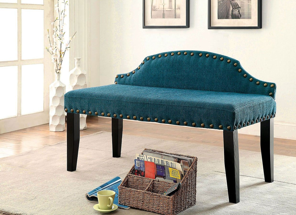 Teal Storage Bench
 Hasselt Small Bench Dark Teal Accent and Storage
