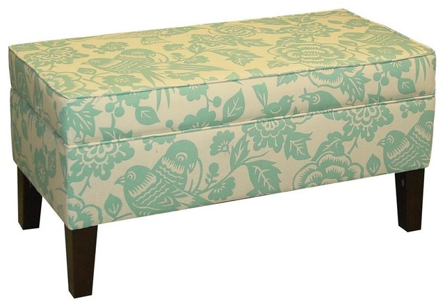 Teal Storage Bench
 Teal Storage Bench Contemporary Accent And Storage