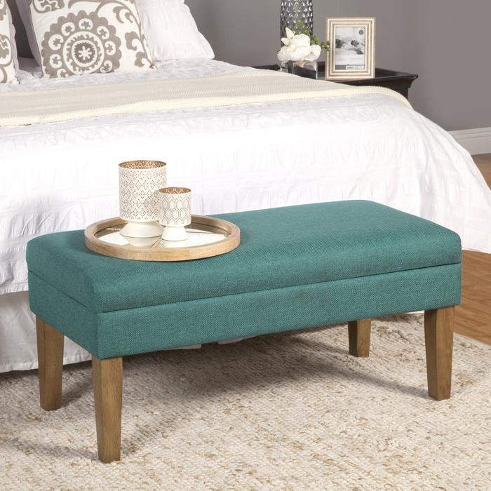 Teal Storage Bench
 Teal Chunky Textured Decorative Storage Bench — HOMEPOP