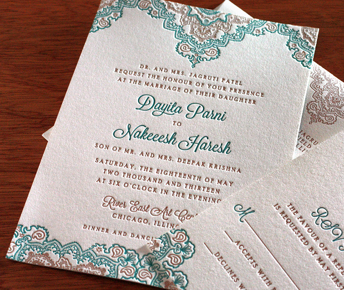 Teal Wedding Invitations
 Fall Indian Wedding Colors Copper and Teal