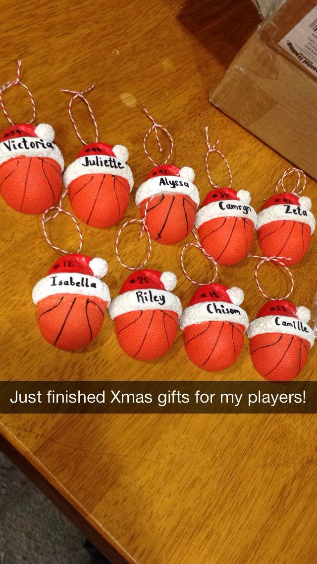 Team Christmas Party Ideas
 Basketball ornaments for my third grade girls basketball