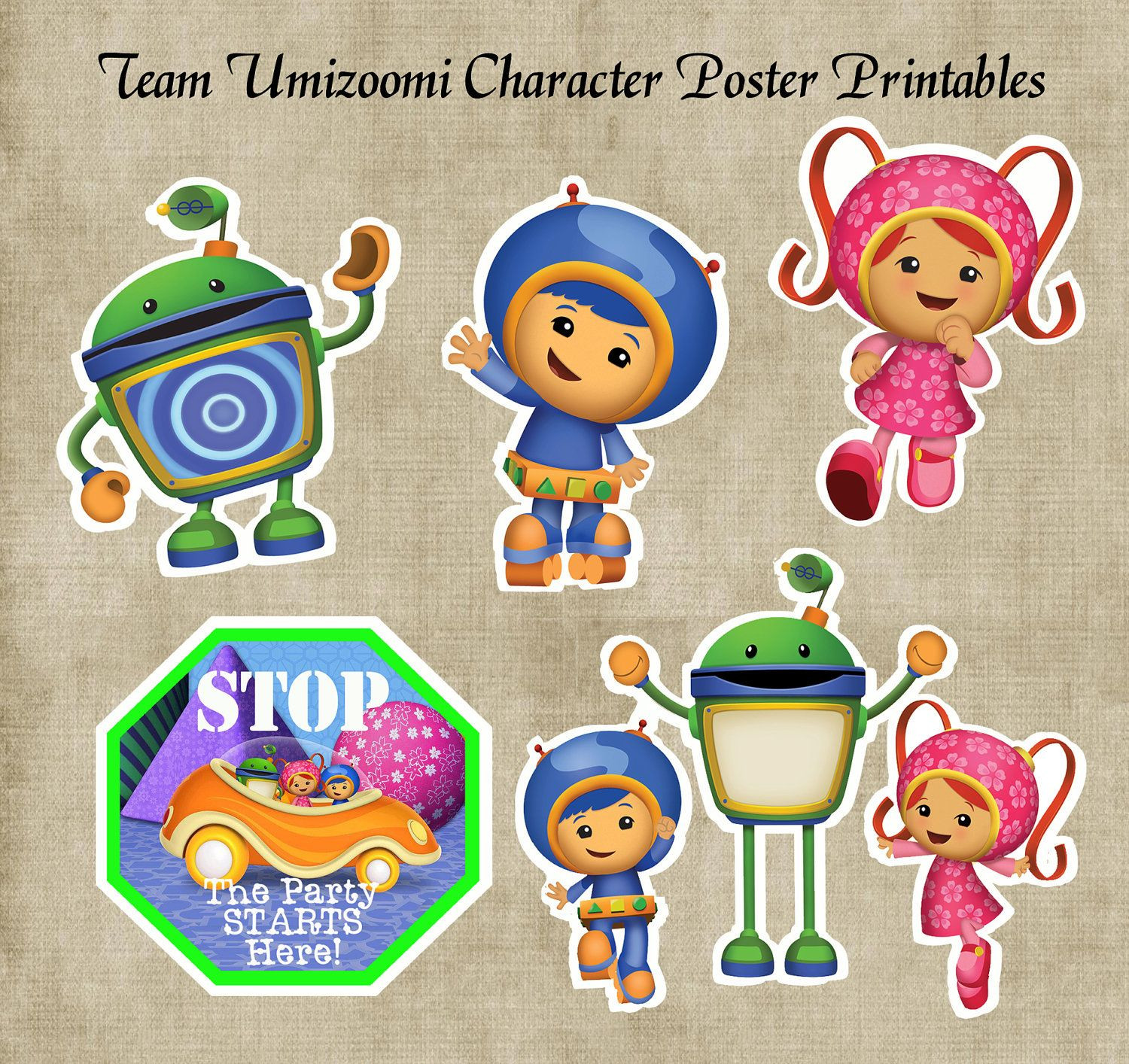 Team Umizoomi Birthday Decorations
 Team Umizoomi Character Posters & Door Sign Birthday Party