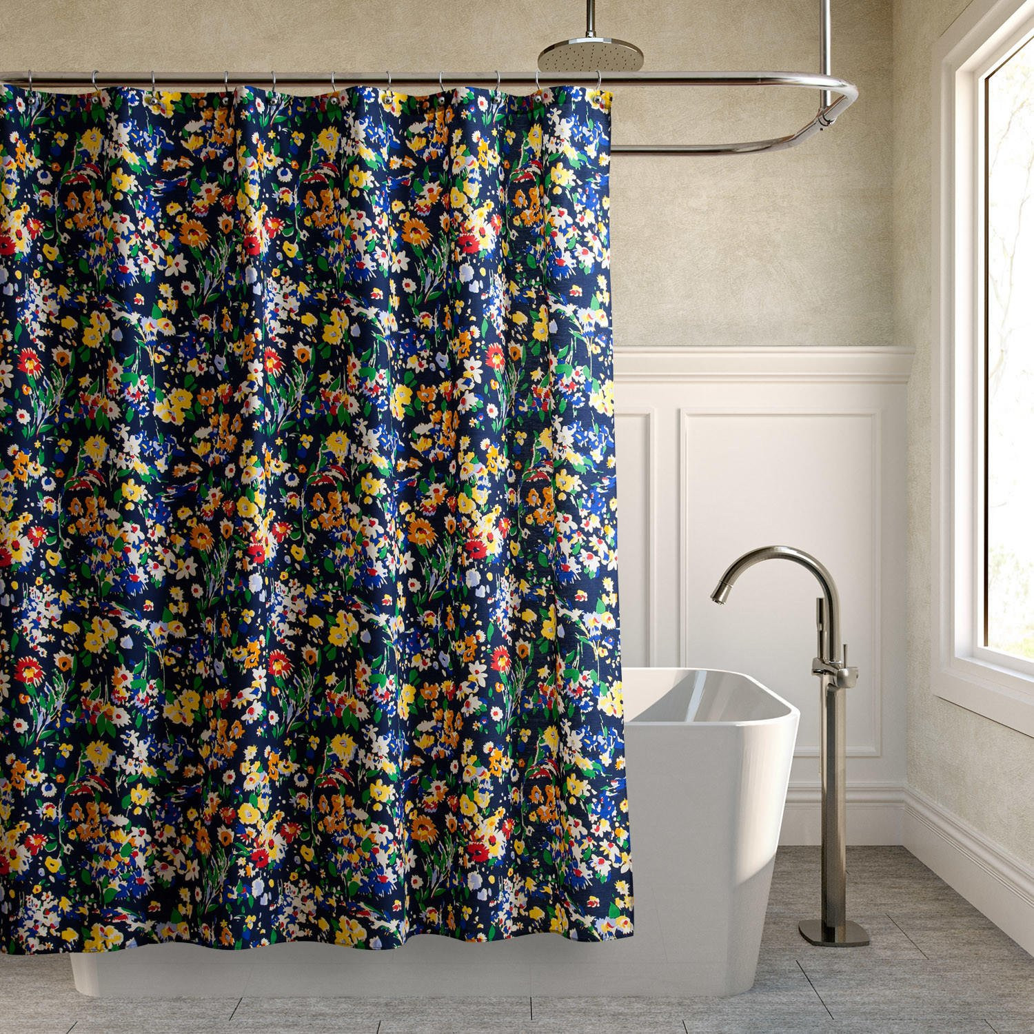 Teenage Bathroom Shower Curtains
 Teen Vogue Folksy Floral Shower Curtain from Wayfair