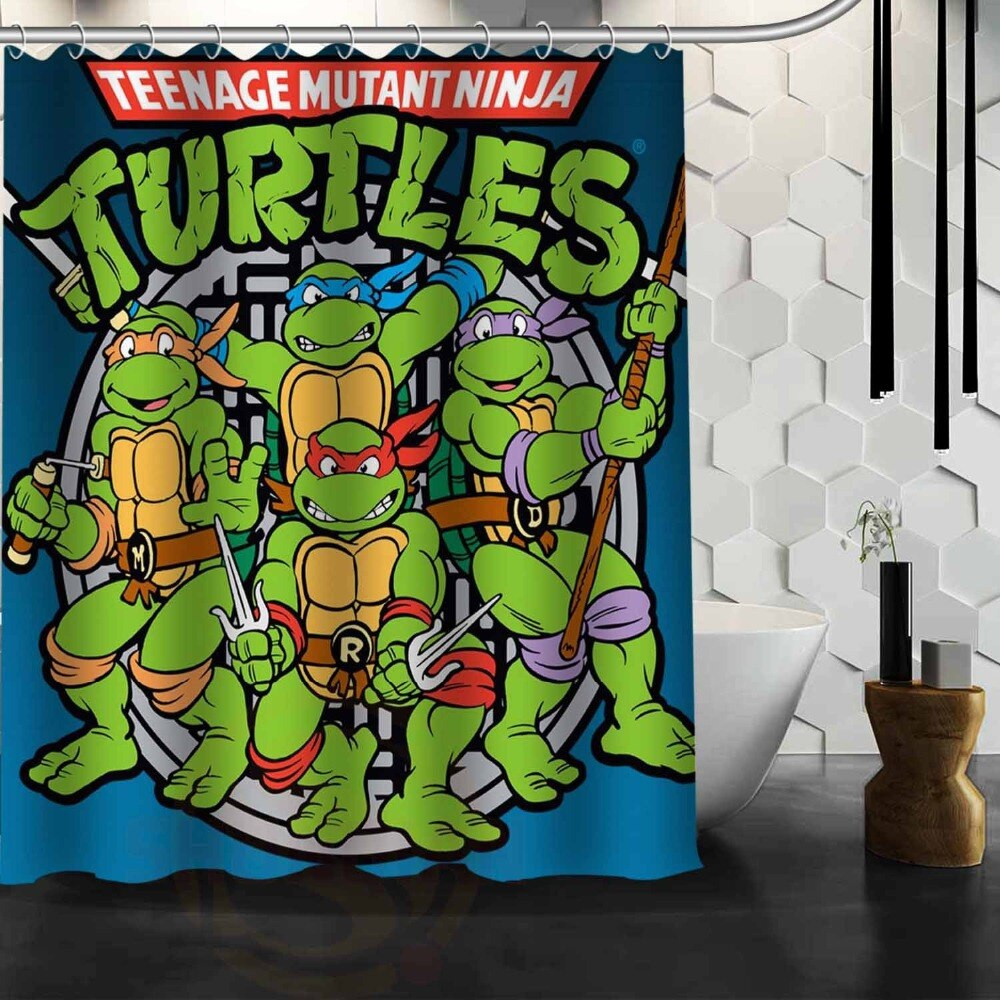 Teenage Bathroom Shower Curtains
 Custom Teenage Mutant Ninja Turtles Shower Curtain Bath