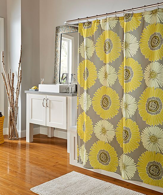 Teenage Bathroom Shower Curtains
 Gray Sunflower Shower Curtain