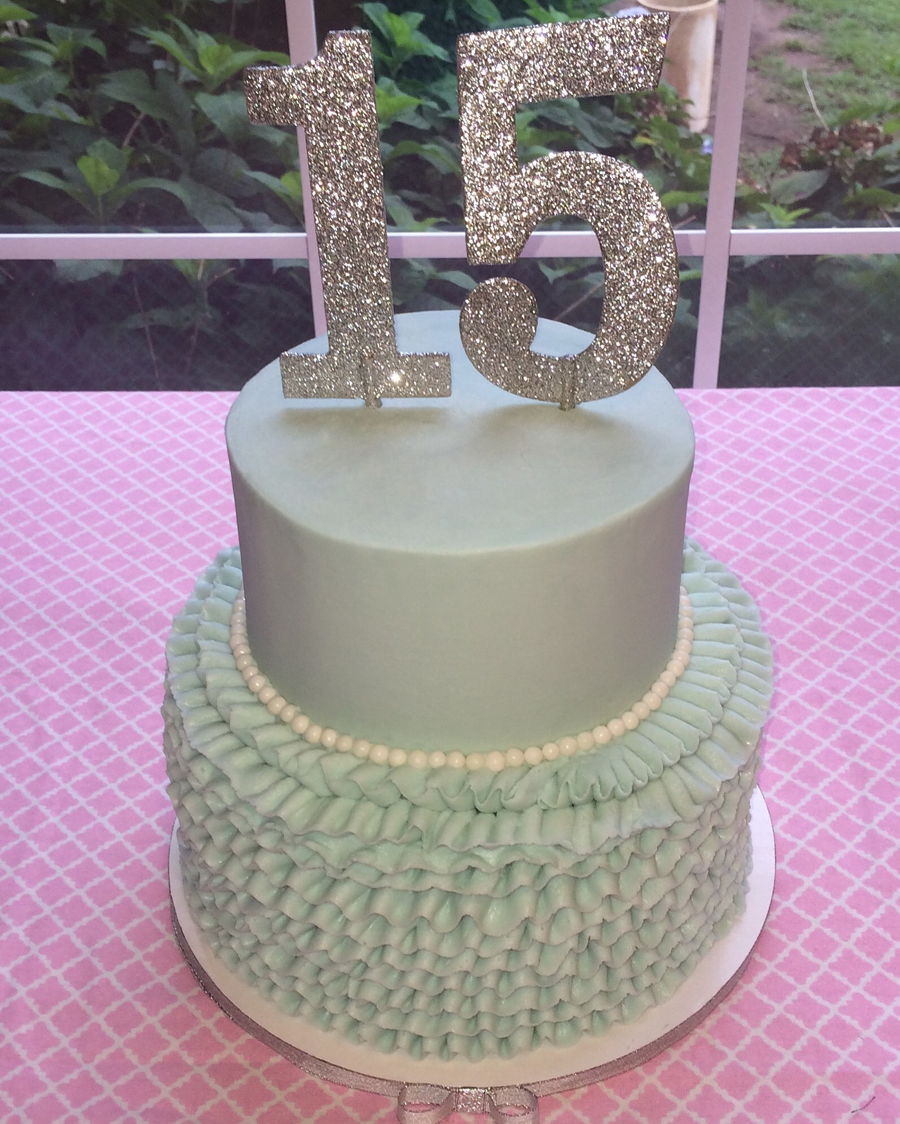 Teenage Girl Birthday Cakes
 Blue Ruffle Birthday Cake CakeCentral