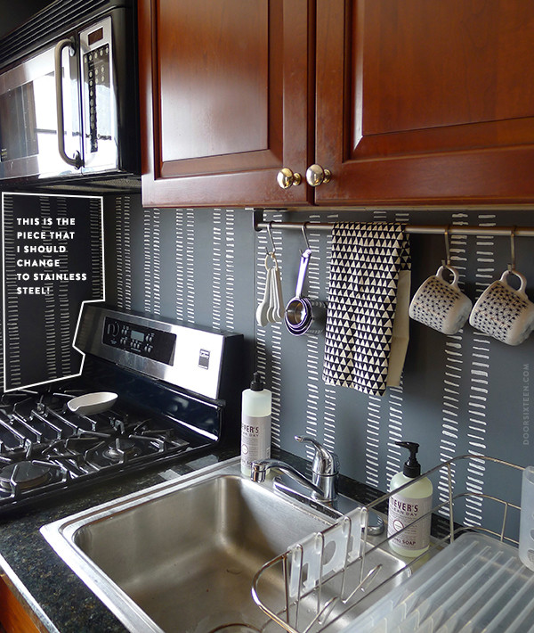 Temporary Kitchen Backsplash
 Turning an ugly backsplash into something that s quite