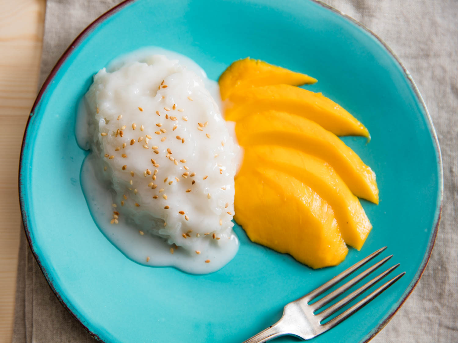 Thai Desserts With Coconut Milk
 Thai Coconut Sticky Rice With Mango Khao Niao Mamuang