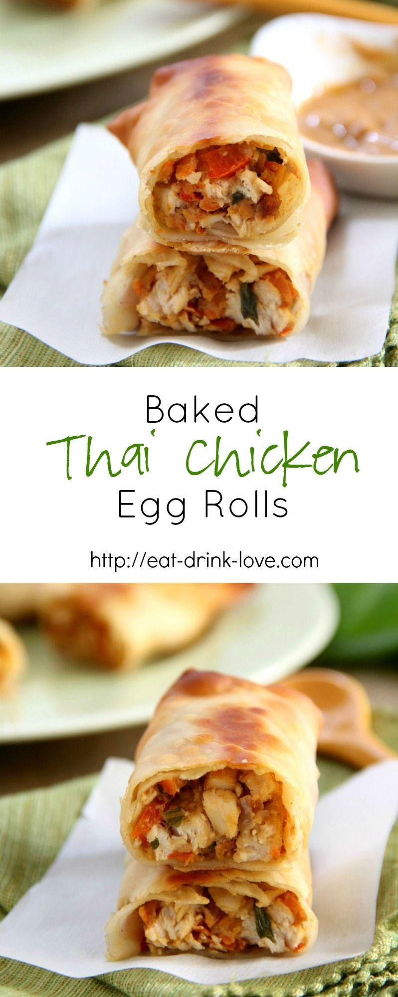 Thai Egg Rolls Recipes
 Baked Thai Chicken Egg Rolls