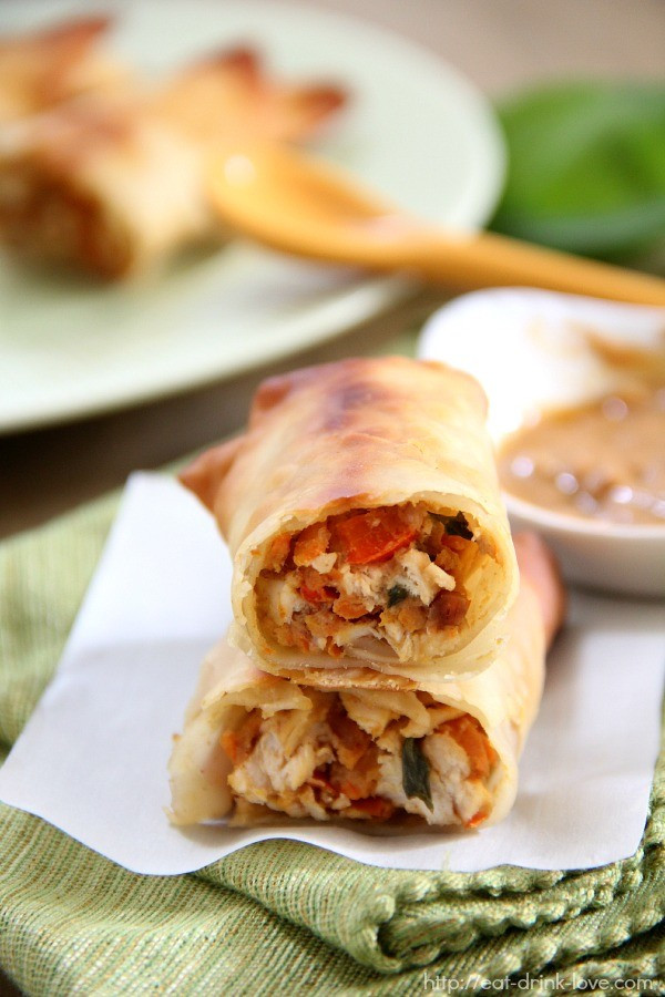 Thai Egg Rolls Recipes
 Baked Thai Chicken Egg Rolls Eat Drink Love