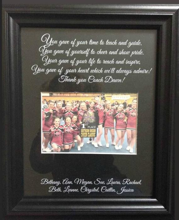 Thank You Coach Gift Ideas
 Cheer coach thank you t personalized verse picture frame