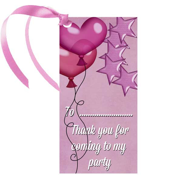 Thank You For Coming To My Party Gift Ideas
 Pink Thank You For ing To My Party Gift Tag
