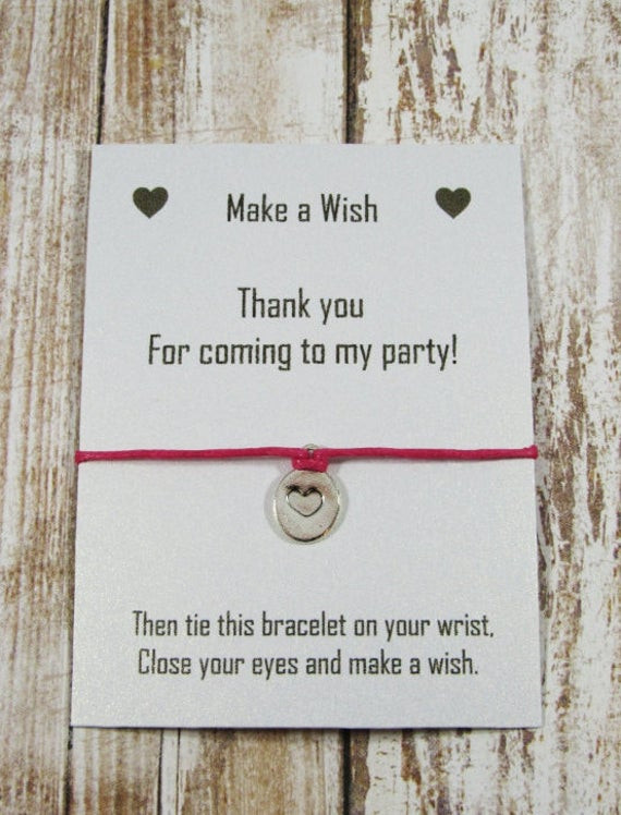 Thank You For Coming To My Party Gift Ideas
 Items similar to Wish Bracelet Thank you t Thank you