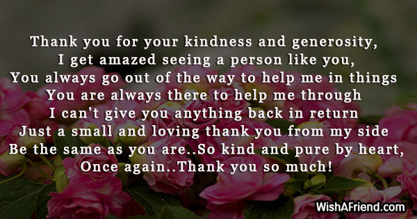 Thank You For Your Kindness And Generosity Quotes
 Thank You Phrases