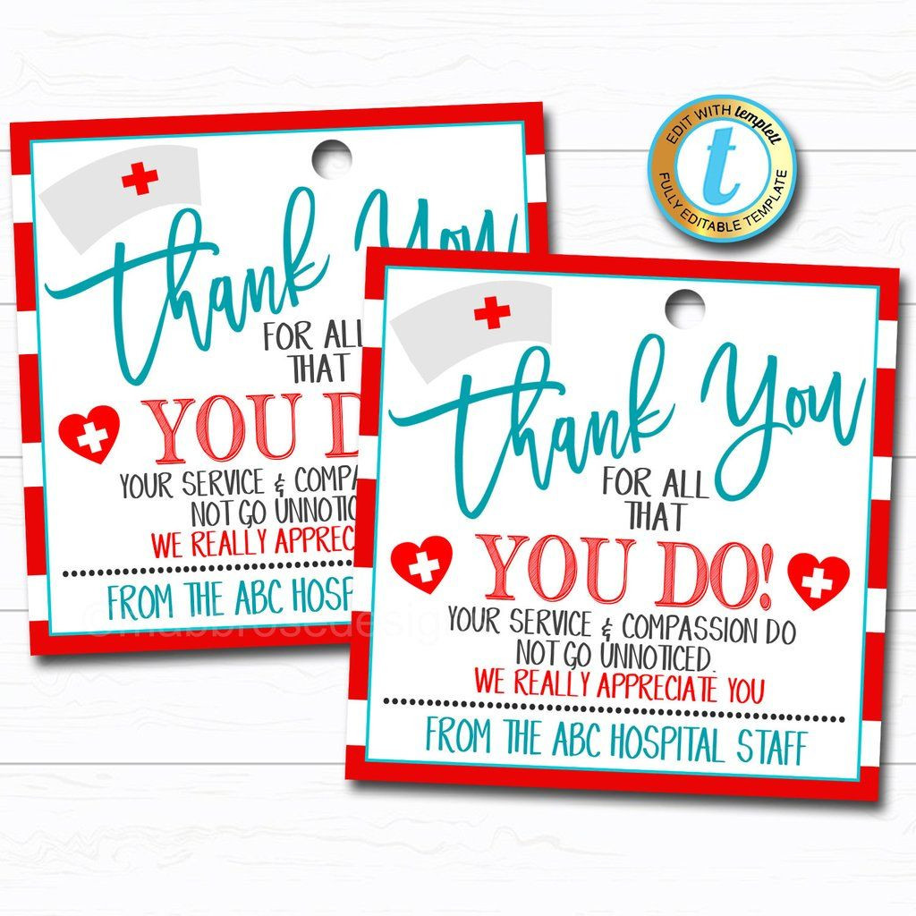 Thank You Gift Ideas For Medical Staff
 Nurse Appreciation Gift Tag Thank You Frontline Workers