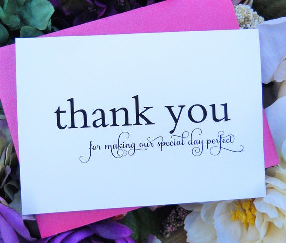 Thank You Gift Ideas For Wedding Planner
 Wedding Planner THANK YOU Card Wedding Thank You Cards