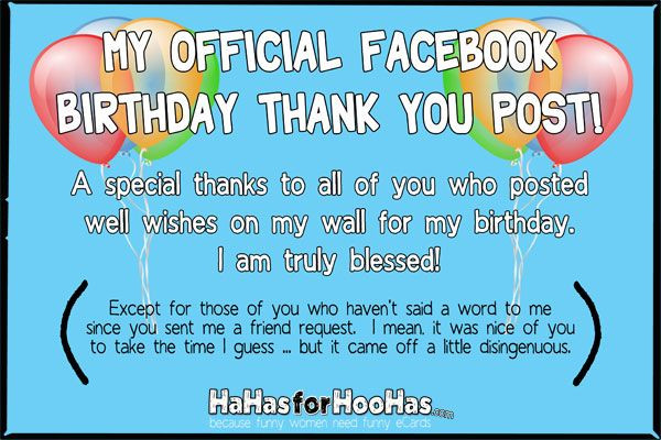 Thank You Message For Birthday Wishes On Facebook
 Birthday Thank You 4x6 100 ppi