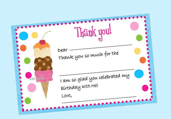 Thank You Note For Birthday Party
 AUTOMATIC DOWNLOAD Ice Cream Birthday Thank You by