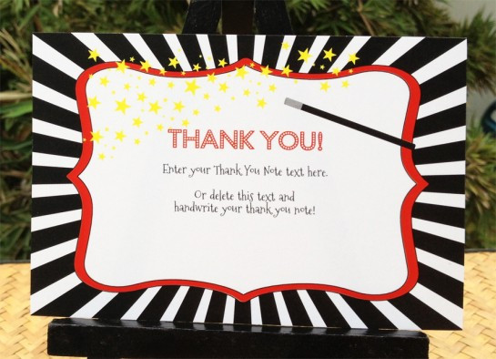 Thank You Note For Birthday Party
 MAGIC Party Printables plete Birthday Party Collection