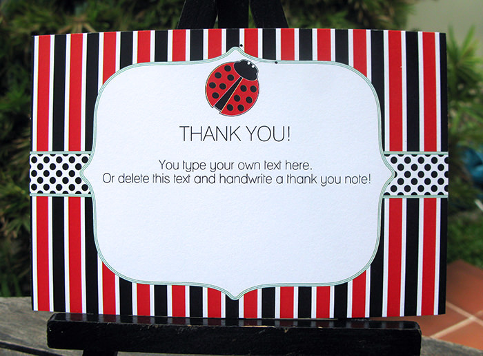 Thank You Note For Birthday Party
 Ladybug Birthday Party Invitations