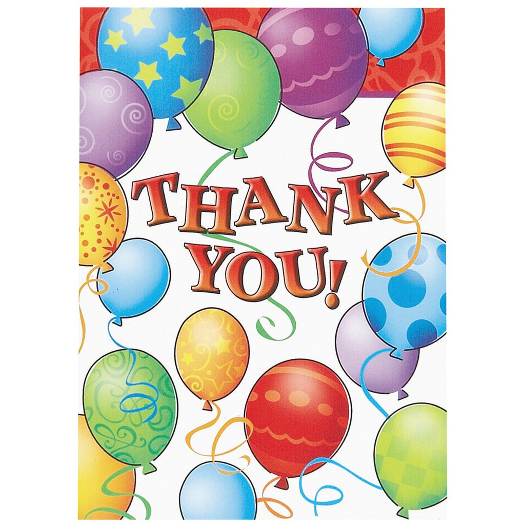 Thank You Note For Birthday Party
 Birthday Balloons Thank You Notes Birthday Party Supplies