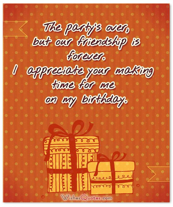 Thank You Note For Birthday Party
 Thank You Messages for ing to my Birthday Party