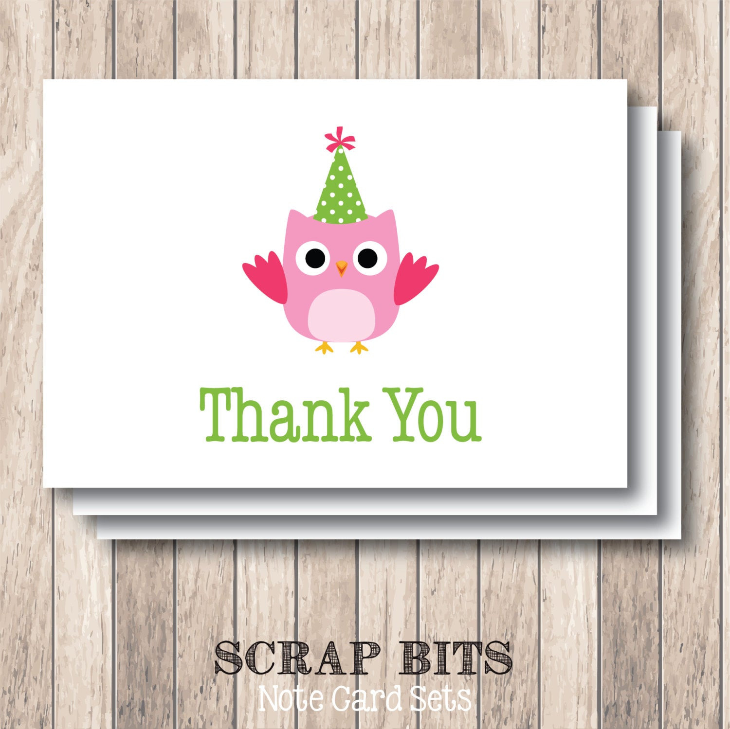 Thank You Note For Birthday Party
 Birthday Party Owl Thank You Note Card Set Custom Colors