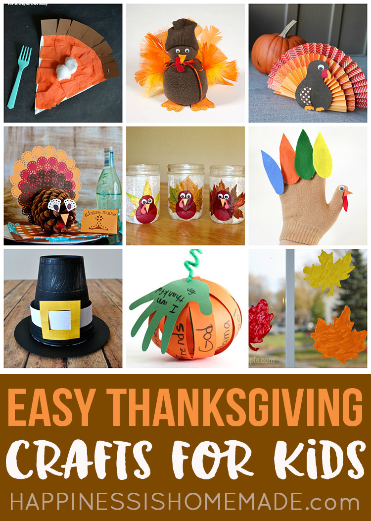 Thanksgiving Art And Craft Ideas For Toddlers
 Easy Thanksgiving Crafts for Kids to Make Happiness is