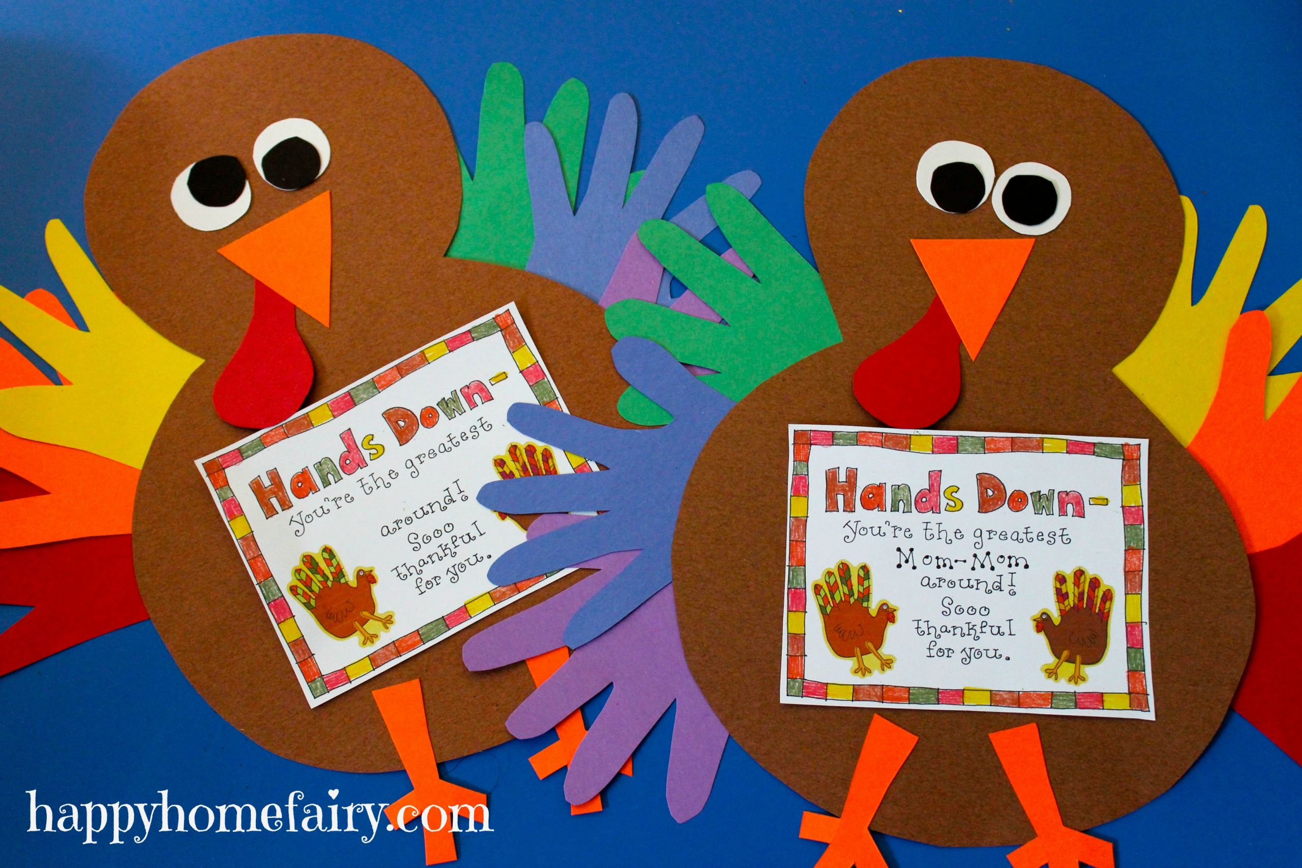 Thanksgiving Art For Preschoolers
 Thankful Handprint Turkey Craft FREE Printable Happy