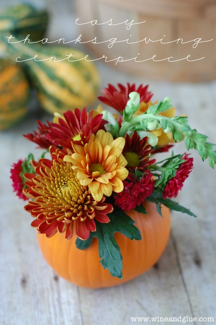 Thanksgiving Flower Arrangement
 DIY Thanksgiving Centerpiece Wine & Glue
