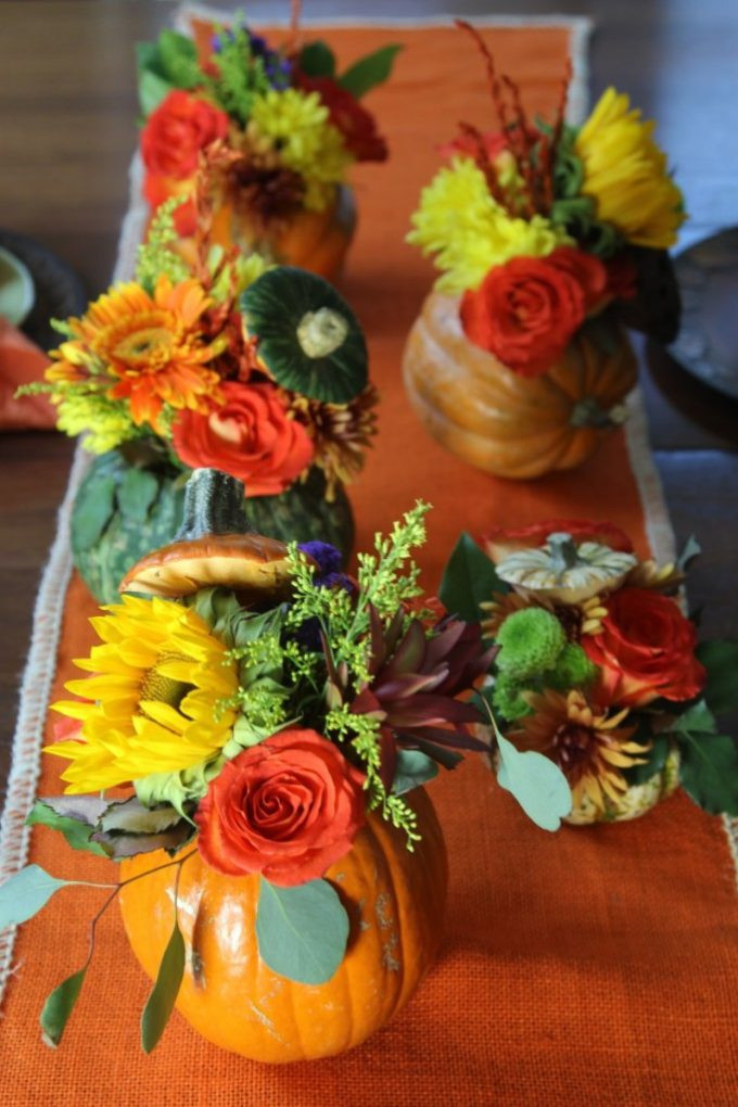 Thanksgiving Flower Centerpiece
 Crunchy Roasted Pumpkin Seeds are a perfect snack or on a