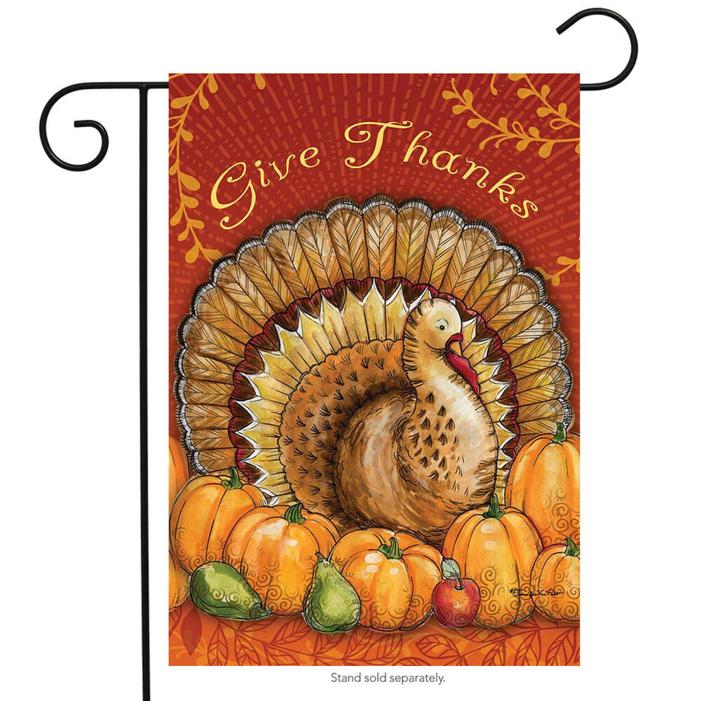 Thanksgiving Garden Flags
 Give Thanks Turkey Garden Flag Thanksgiving Pumpkins Pears