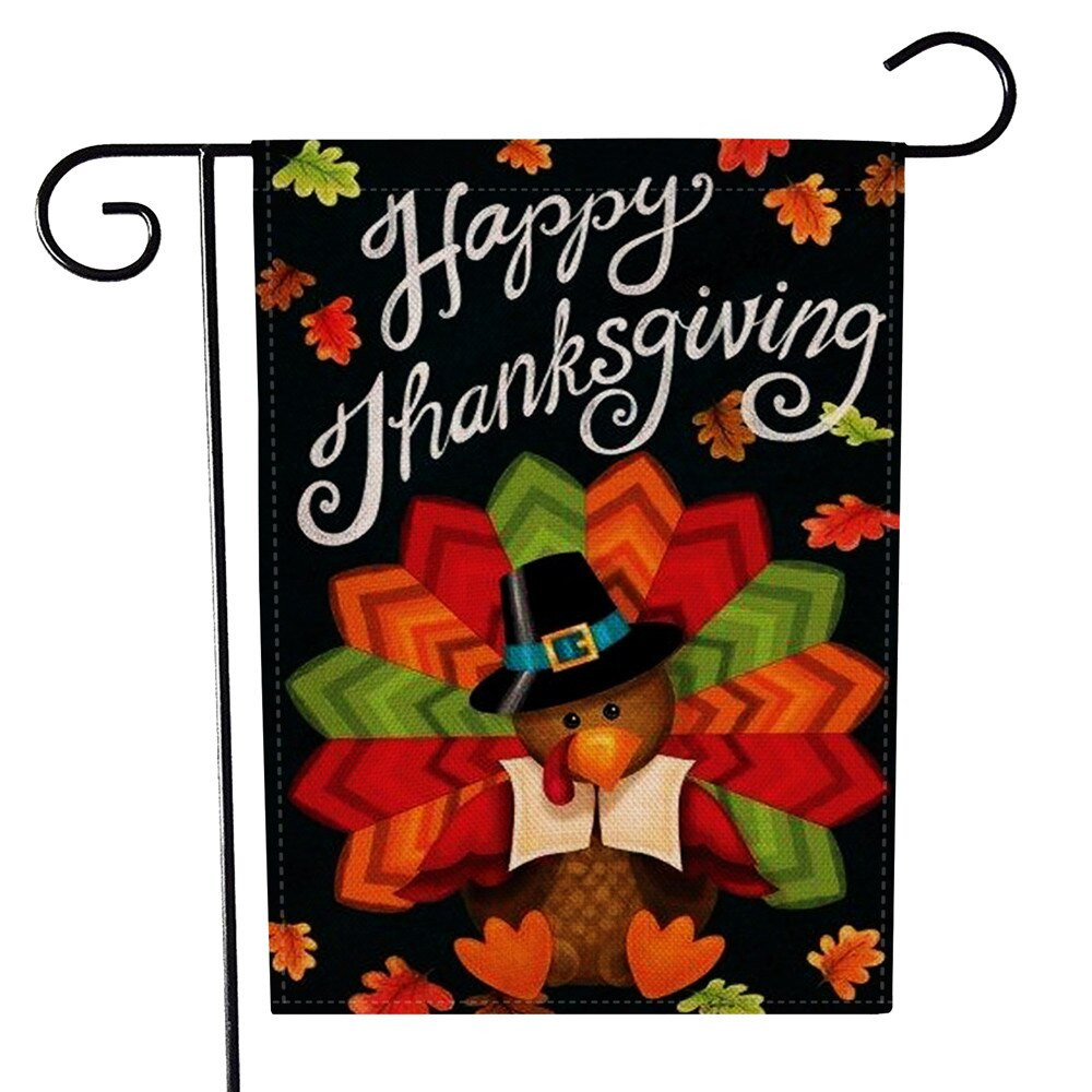 Thanksgiving Garden Flags
 2018 New Colorful Happy Thanksgiving Pilgrim Happy Turkey