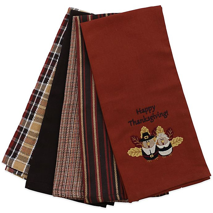 Thanksgiving Kitchen Towels
 "Happy Thanksgiving" Kitchen Towels Set of 5