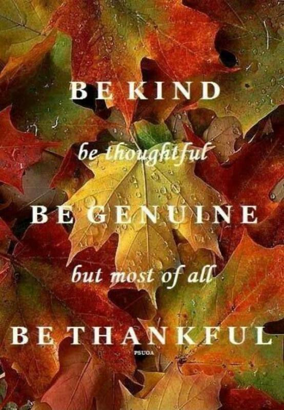 Thanksgiving Quotes Beautiful
 Be kind be thoughtful be genuine but most of all be