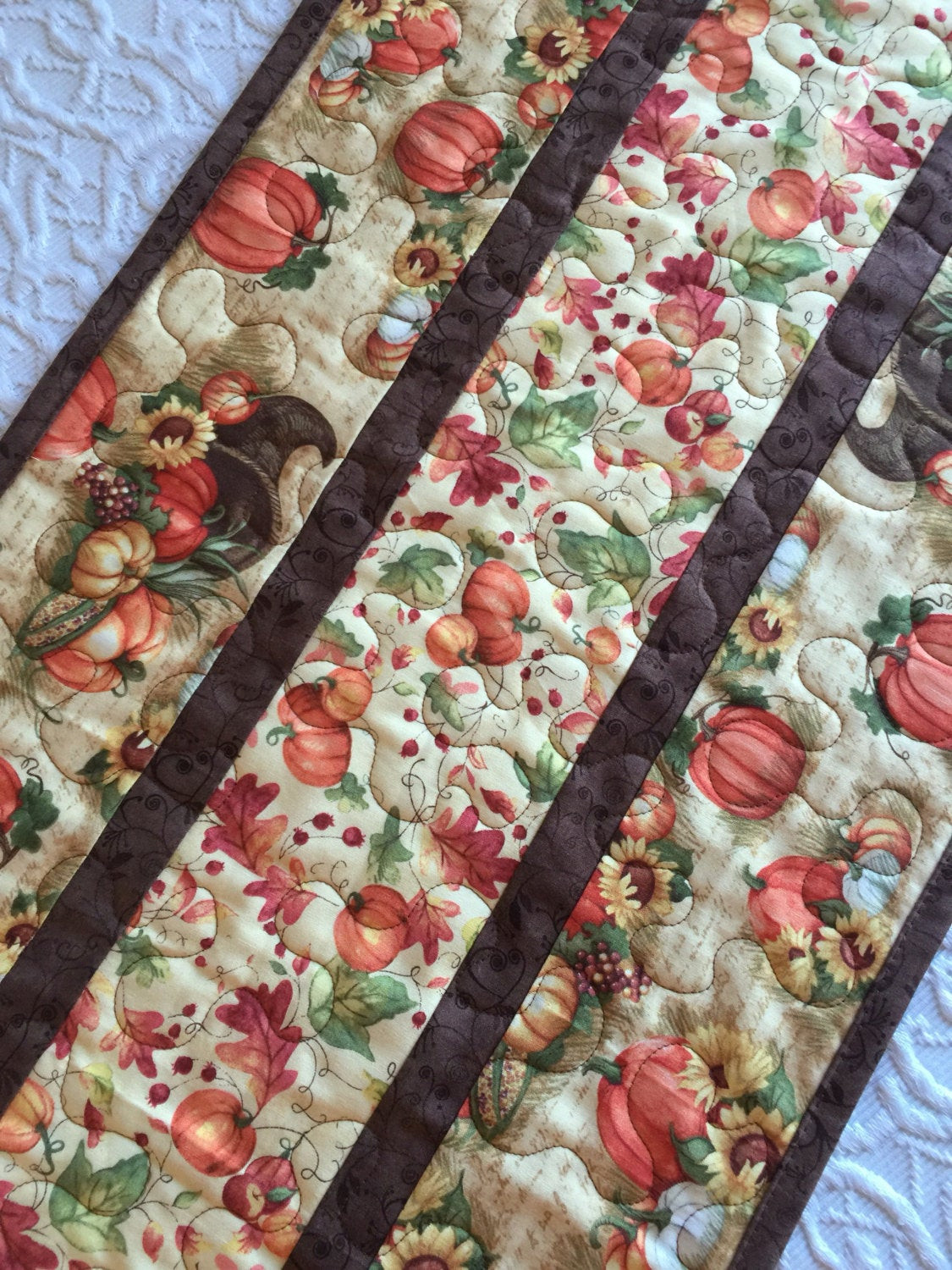 Thanksgiving Table Runners
 Fall Thanksgiving Table Runner Quilt Pumpkin Cornucopia