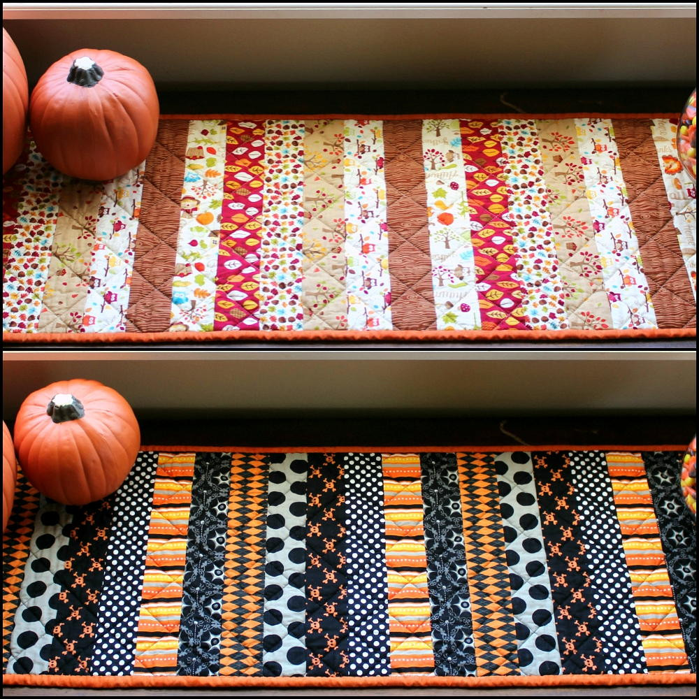 Thanksgiving Table Runners
 Reversible Holiday Table Runner for Halloween and