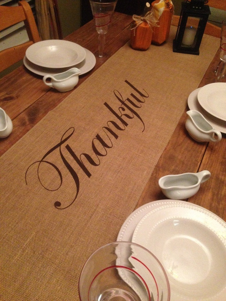 Thanksgiving Table Runners
 Thanksgiving table runner Burlap Table Runner 12