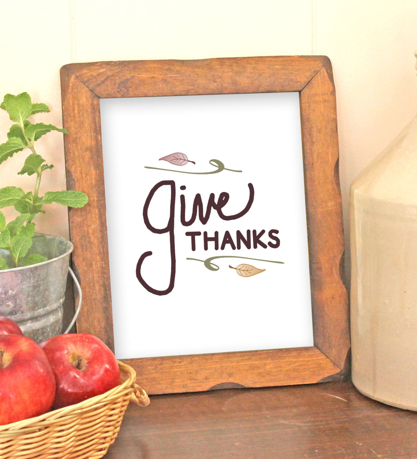 Thanksgiving Wall Art
 Thanksgiving Wall Art Printable Give Thanks by VLHamlinDesign