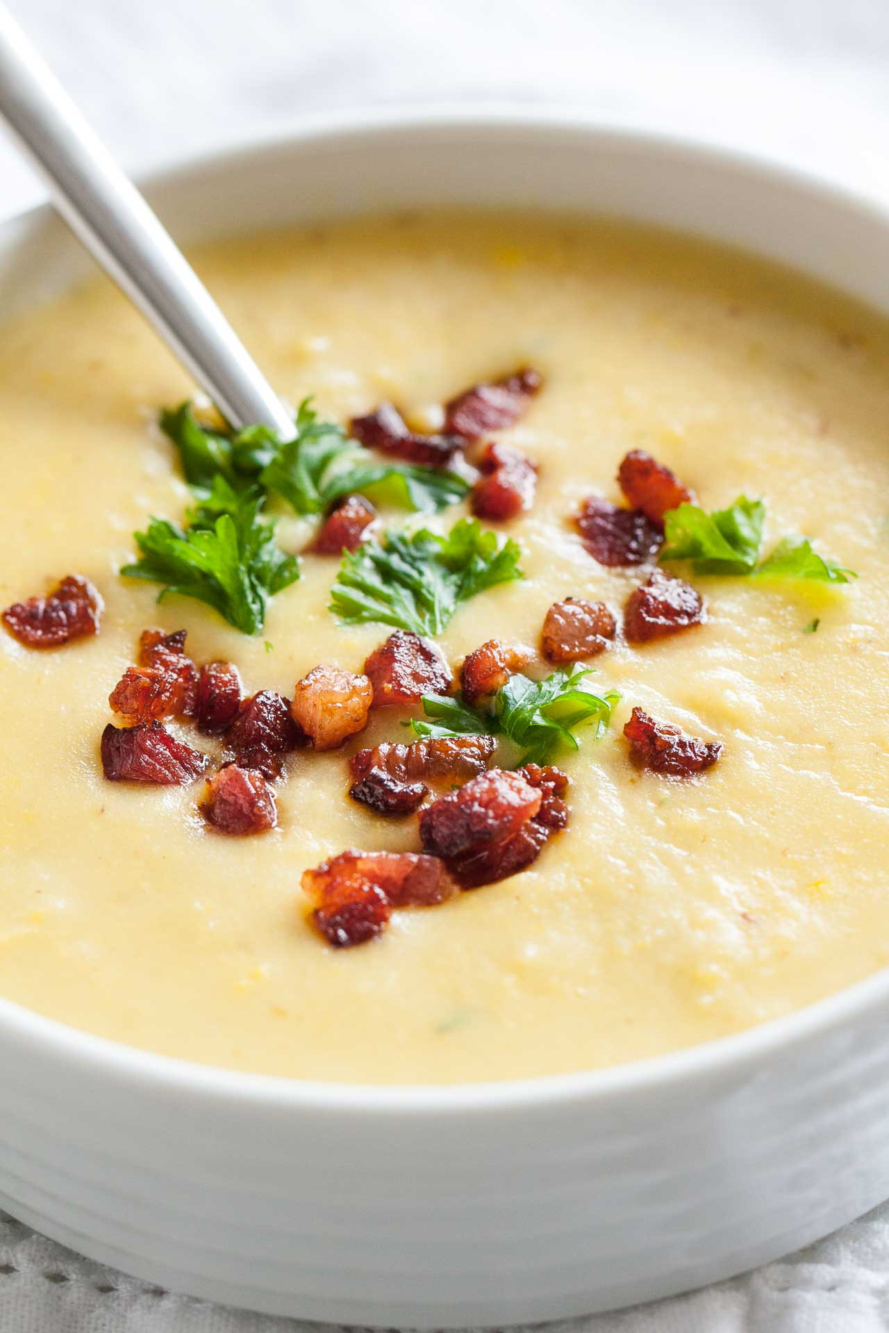 Thick Potato Soup
 Easy Potato Bacon Soup with Corn Less than 30 Minutes