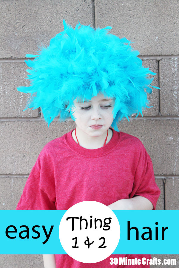 Thing 1 Costume DIY
 Simple DIY Thing 1 and Thing 2 Hair 30 Minute Crafts