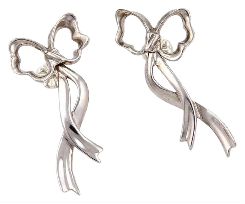 Tiffany Bow Earrings
 Tiffany & Co Sterling Silver Long Ribbon Fancy
